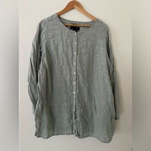 Tahari Linen Tunic Button Up